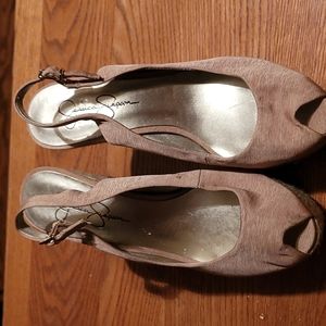 Jessica Simpson open toe wedges